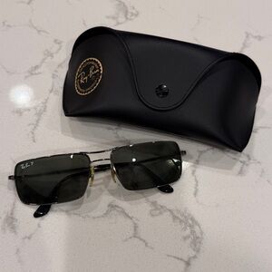 Ray-Ban Black and Gold Square Sunglasses